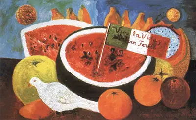 Nature morte avec vive la vie Frida Kahlo